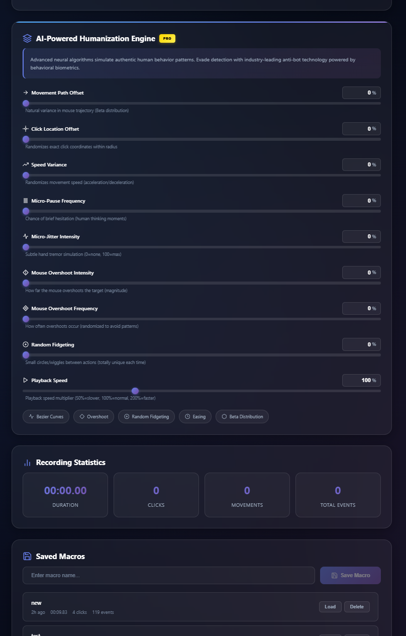 The Macro Hub UI Showcase